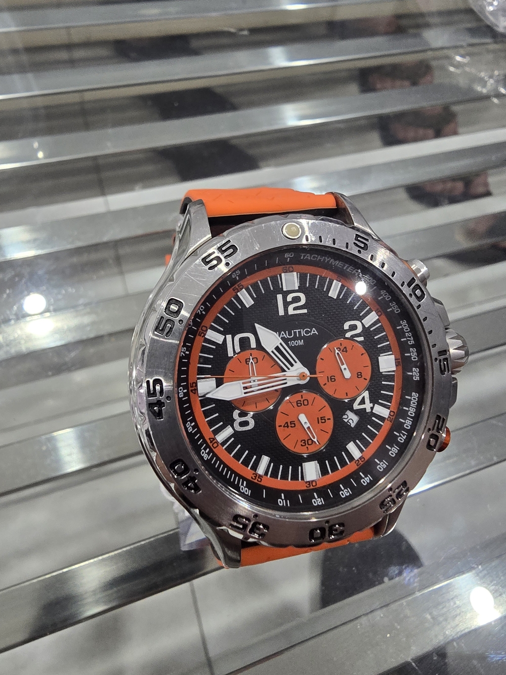 Nautica Men’s Orange and Black Chronograph Watch